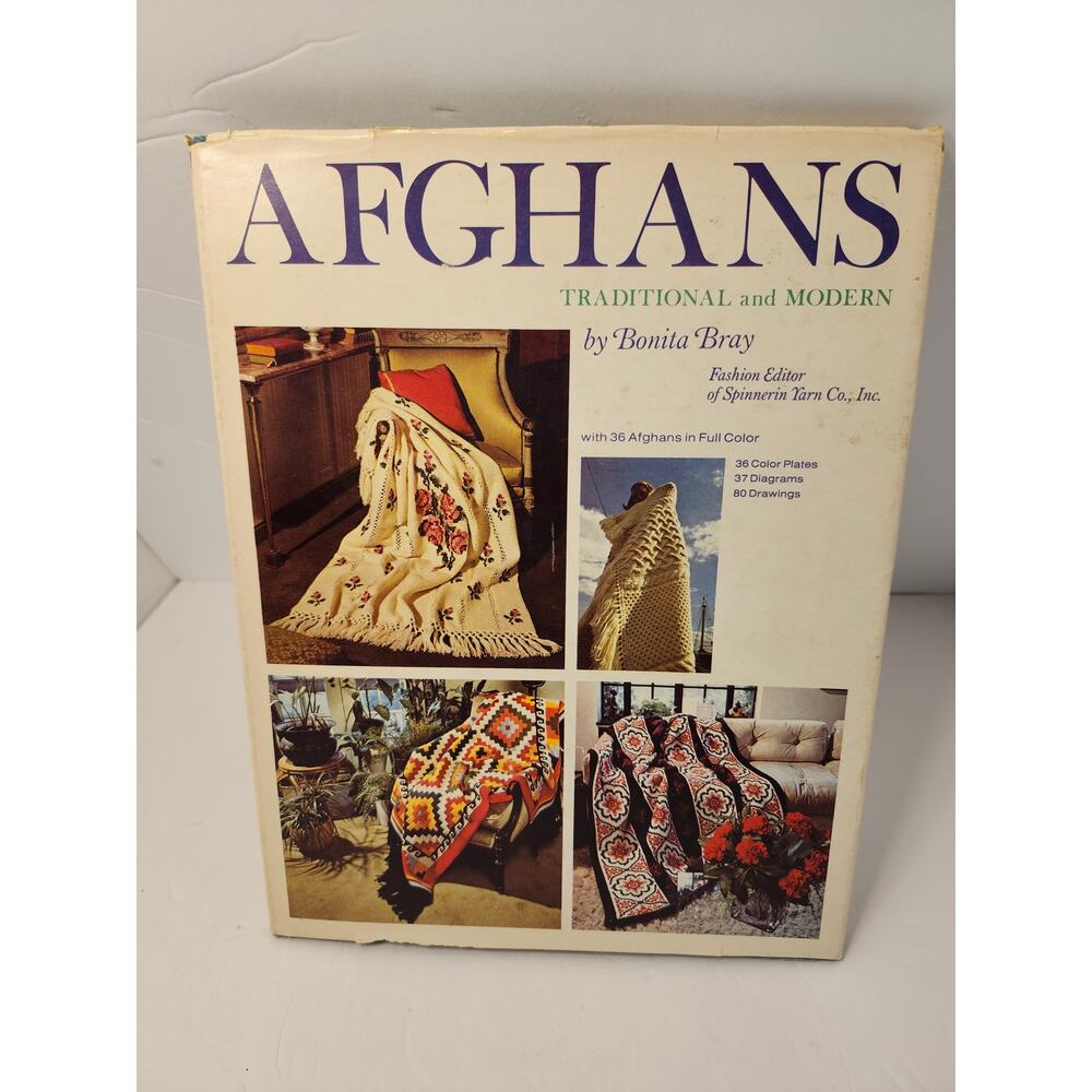 Afghans Traditional And Modern Book By Bonita Bray 1977 Vintage Knitting